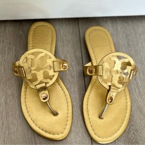 Tory Burch gold Miller sandals